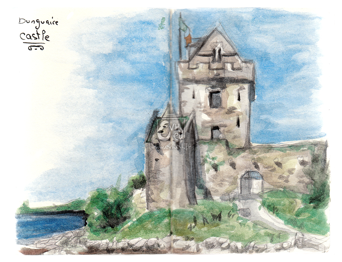 Aquarelle Irlande - Dunguaire Castle